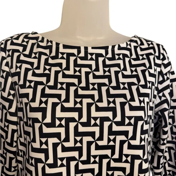 NWT Tiana B. Black and White Patterned Dress SIZE: 8 #CL - Picture 2 of 9